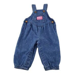 Vintage OshGosh Bib Overalls Floral Cotton Union Made Baby Girls 3-6 Months